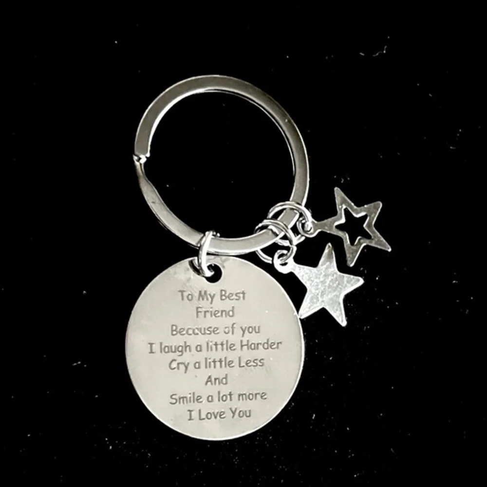 Best friend keychain New with stars